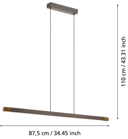 Eglo 900174 - Lampadario a sospensione con filo LED dimmerabile LISCIANA LED/18W/230V 3000K