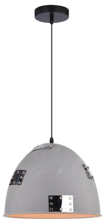 Lampadario a sospensione con filo PATCH 1xE27/60W/230V grigio