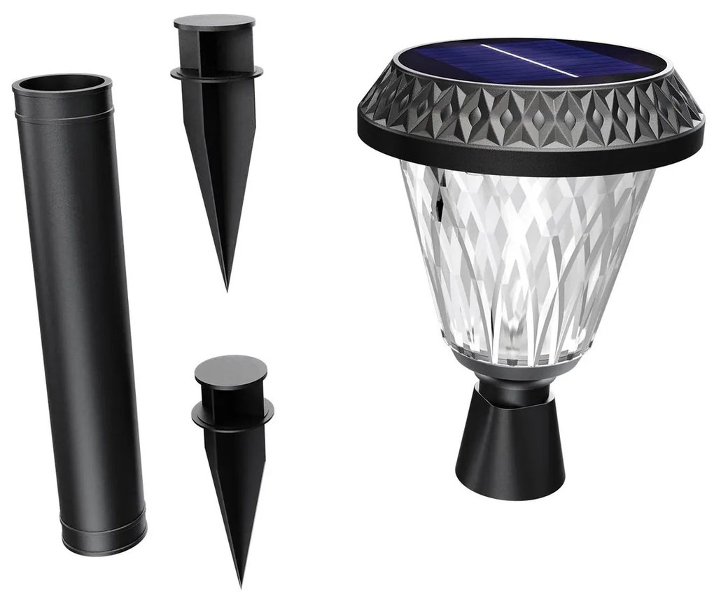 Lampada Solare da Giardino a Picchetto IP65 200 lumen con Telecomando Colore Bianco Naturale 4.000K