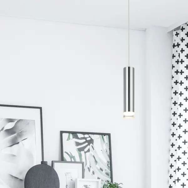 Lampadario a sospensione con filo ARMIN 1xGU10/10W/230V cromo lucido