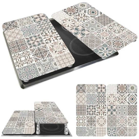 WENKO 53904100 - Coperchio per piano cottura 30x52 cm multicolore/grigio/trasparente