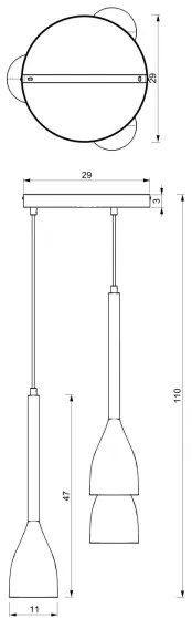Lampadario su corda ISTAPPAR 3xE27/60W/230V nero