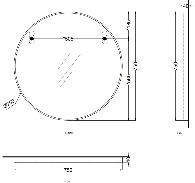 Cielo I Catini Round Specchio 75 cm tondo Con Scocca Laccata In Legno bronzo spazzolato