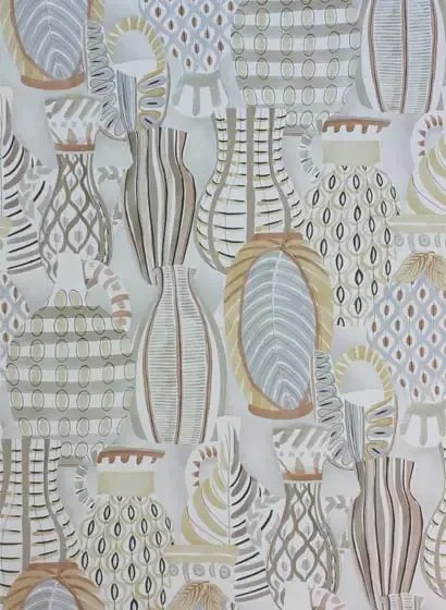 Nina Campbell Carta da parati Collioure - Taupe/ Soft Gold