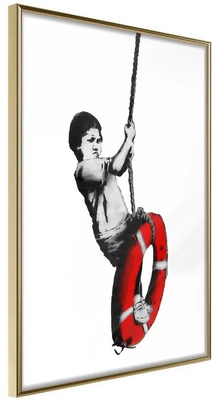 Poster  Banksy: Swinger  Cornice Quadri Cornice d'oro, Larghezza x Altezza Home decor 40x60