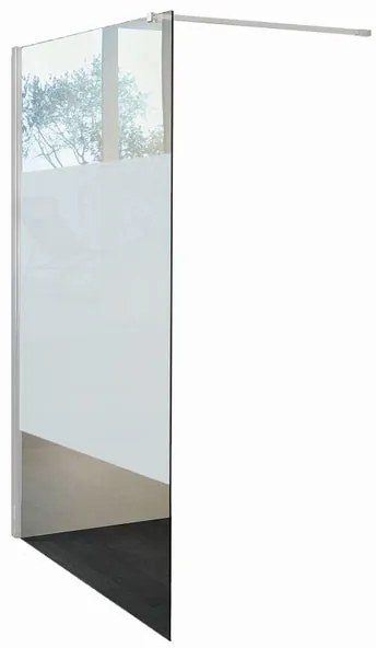 Box doccia walk-in L 118 x H 200 cm, vetro 6 mm serigrafato bianco