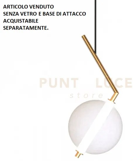 Liu-co os sospensione 1 luce led struttura ottone spazzolato senza ...