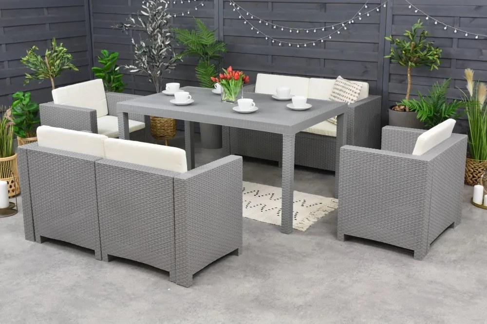 Set in technorattan Colorado Apetito 6 grigio Bica