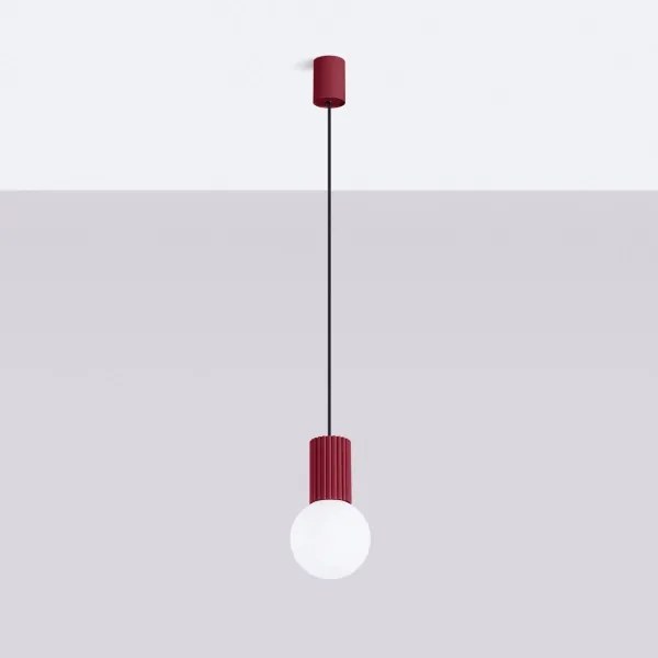 Sollux SL.1749 - Lampadario a sospensione con filo HALO 1xG9/8W/230V diametro 12 cm rosso