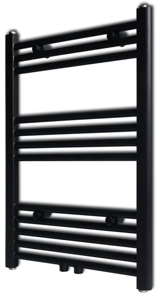 Radiatore Centrale Portasciugamano Dritto Nero 500 X 764 Mm /