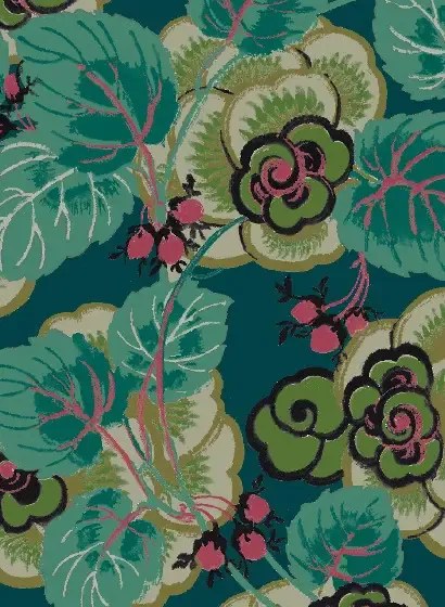 Rosen Tapete Suzanne von Isidore Leroy - Vert