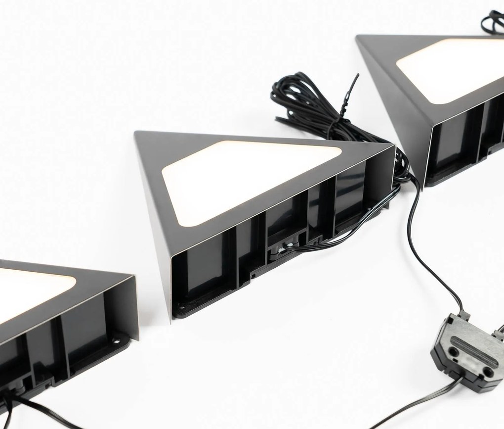 Lampada LED per mobili Prios Odia, nera, 3 unità
