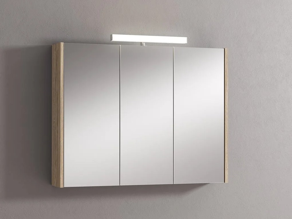 Pensile con luce Akira rovere nabucco L 90 x H 70 x P 15.5 cm