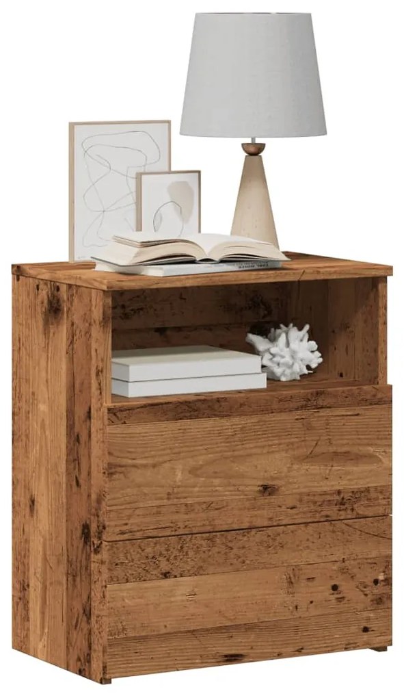 Comodino Legno Antico 50x32x60 Cm İn Legno Multistrato /