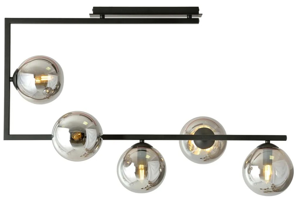 Lampadario da Soffitto SOMA 5 Black Grafite e Black White E14 Colore Bianco