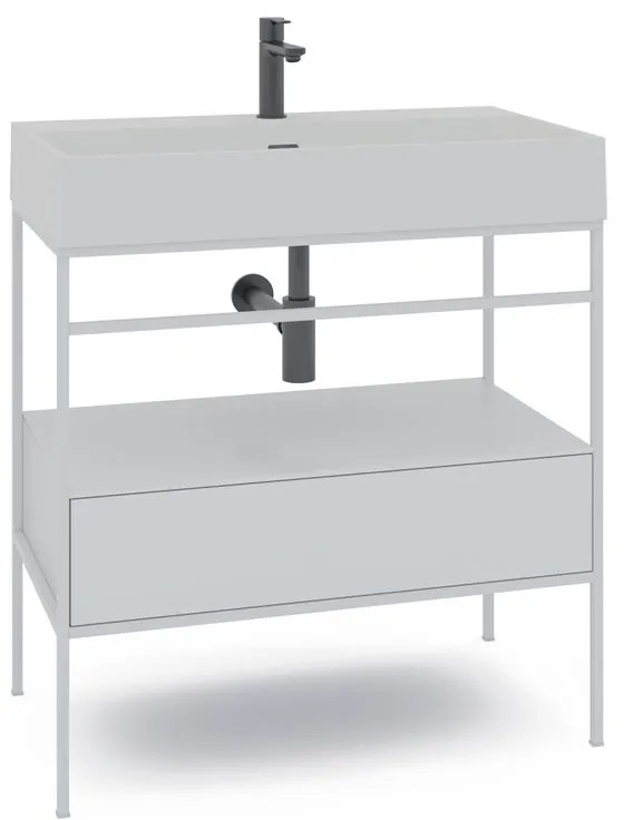 Mobile sottolavabo e lavabo Outline per vasca centrale bianco L 80 x H 89 x P 45.5 cm