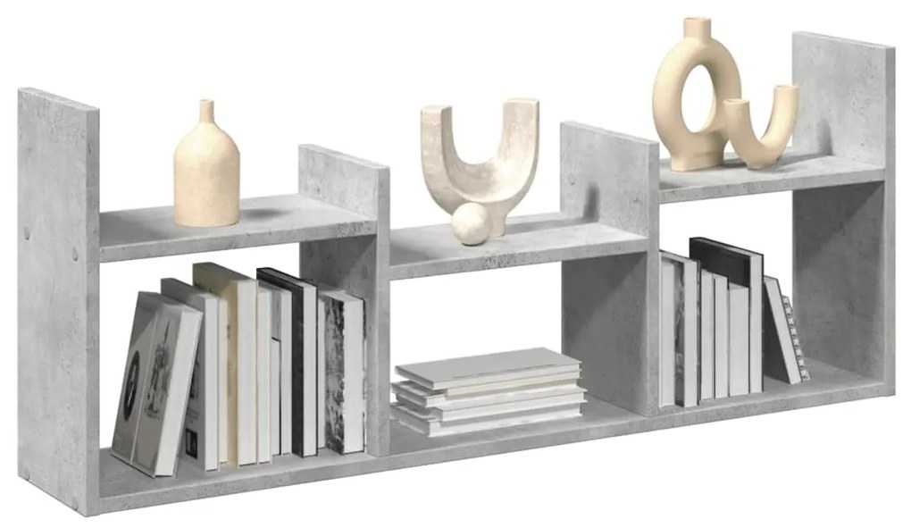 Mobile A Parete 100x18x40 Cm Grigio Cemento Legno Multistrato /