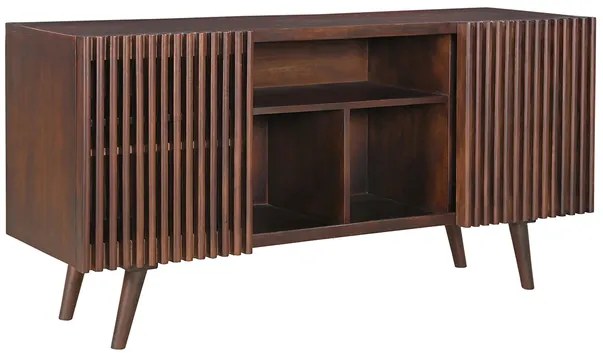 Credenza in legno massello di mango scuro 2 ante scorrevoli L140 cm ALBA