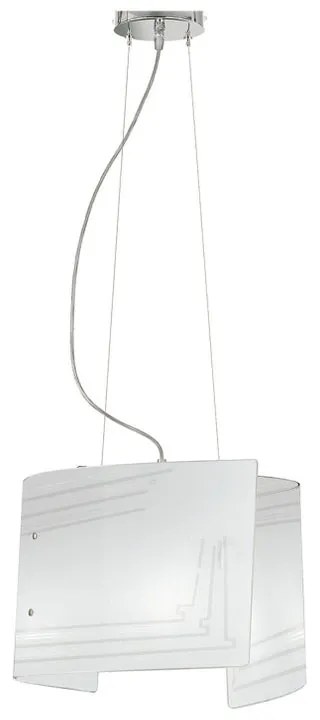 Lampadario Neoclassico Concept cromo paralume bianco 2x E27 Ø45cm LUCE AMBIENTE DESIGN