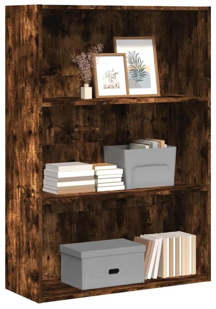 Libreria Rovere Fumo 80x30x114 Cm İn Legno Multistrato /