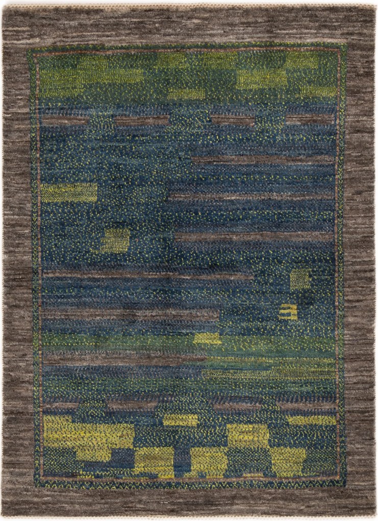 Loribaft Tappeto 140 x 100 Verde (Iran) Annodato A Mano
