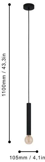 Eglo 98056 - Lampadario a sospensione con filo CORTENOVA 1xE27/60W/230V