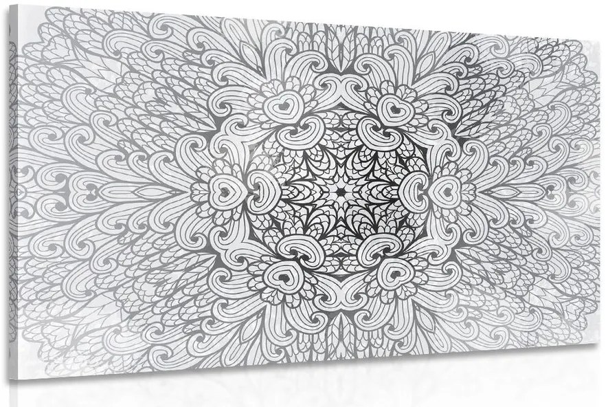 Stampa su tela – Mandala etnica in bianco e nero