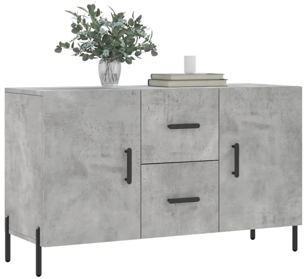 Credenza grigio cemento 100x36x60 cm in legno multistrato