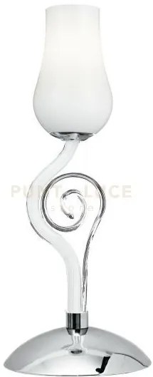 Lumetto angel bianco e cromo 1 luce attacco e14 15x34cm vetro soffiato