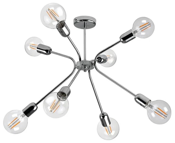 Plafoniera moderno Sandra Ø 65 cm cromo IP20, 8XE27