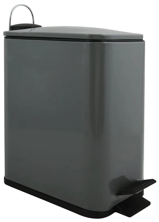 Cestino per la spazzatura grigio scuro in acciaio con pedale 5 l Erik – Spirella