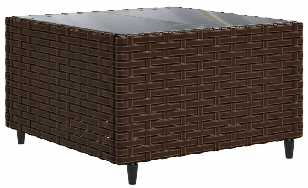 Set divani da giardino 9 pz con cuscini in polyrattan marrone