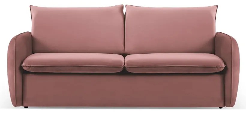Divano letto in velluto rosa 214 cm Vienna - Cosmopolitan Design