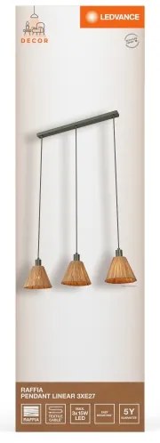 Ledvance - Lampadario a sospensione con filo DECOR RAFFIA 3xE27/15W/230V bastone di rafia