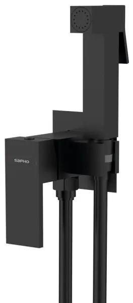 Sapho-Rubinetto per bidet con doccia da incasso CUBEMIX mat. nero