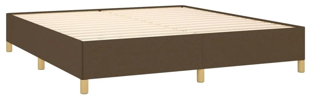 Giroletto a molle con materasso marrone scuro 160x200cm tessuto