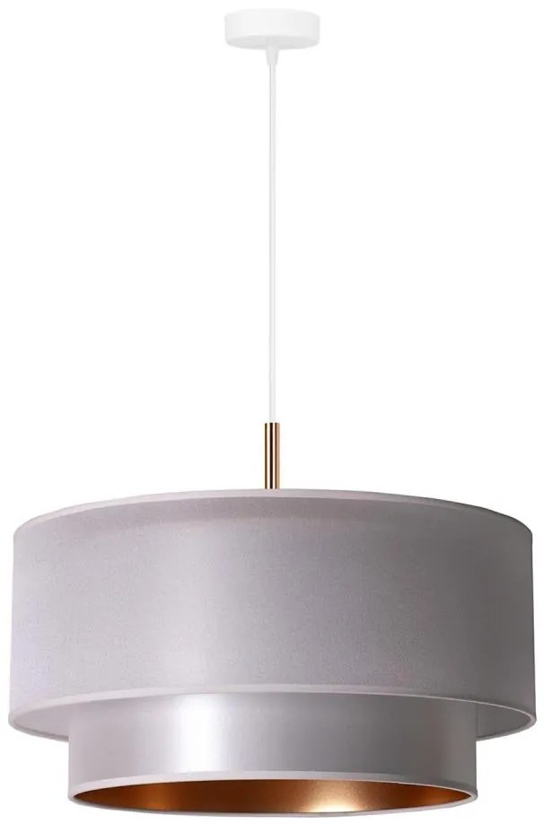 Duolla - Lampadario a sospensione con filo NANTES 1xE27/15W/230V diametro 45 cm argento/rame