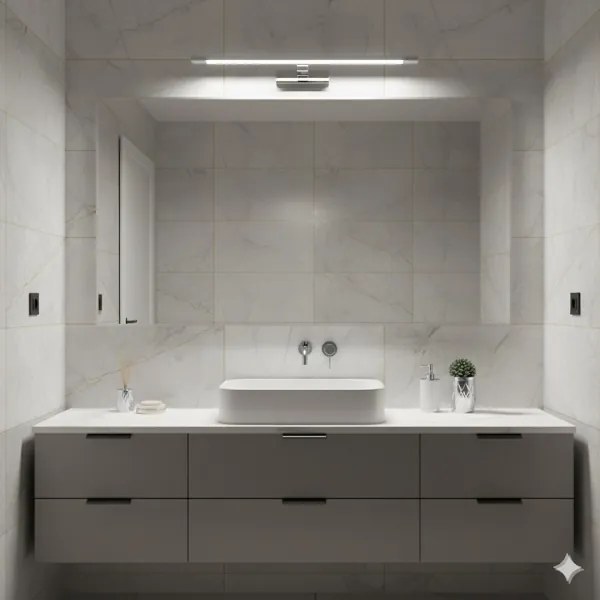 Illuminazione LED per specchio da bagno KLIMT, 12 W, 230 V, 3000/4000/6000 K selezionabili, 60 cm, IP44, finitura cromo lucido