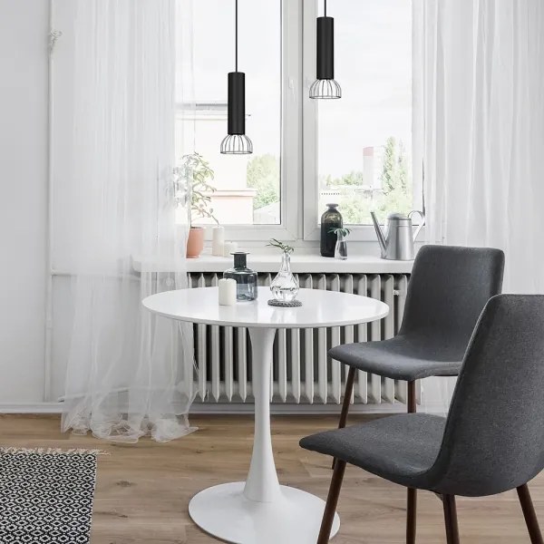 Lampadario su corda DANTE 1xGU10/25W/230V nero/cromato lucido