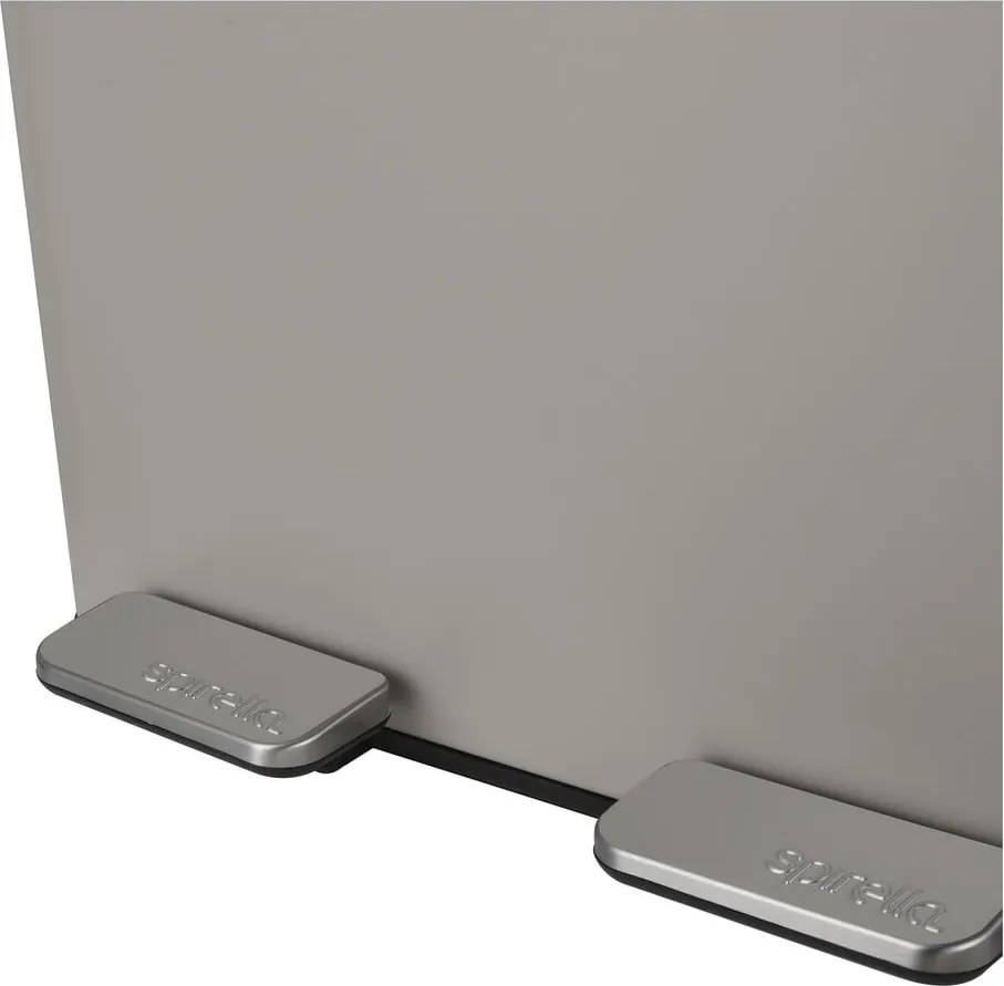 Cestino per la spazzatura grigio tortora in acciaio per raccolta differenziata/con pedale 2x30 l Aliya – Spirella