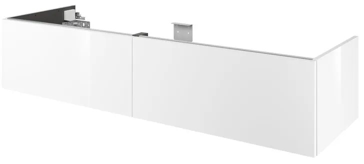 Mobile da bagno sotto lavabo Neo bianco laccato lucido L 150 x H 32 x P 48 cm 2 cassetti, lavabo non incluso