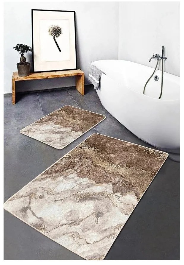Tappetini da bagno marroni in set da 2 pezzi 60x100 cm - Mila Home