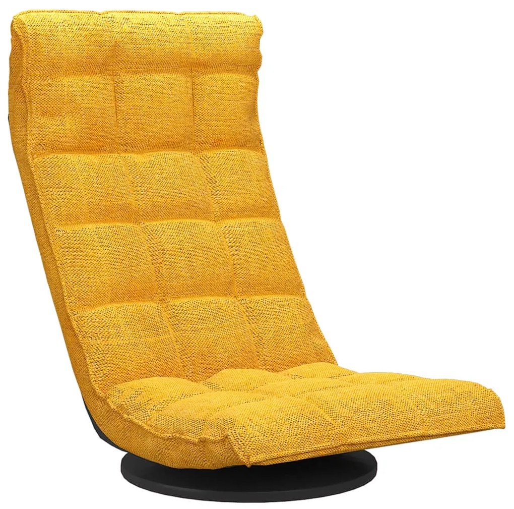 Sedia da pavimento girevole giallo senape in tessuto
