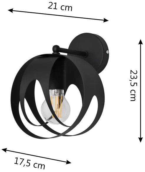 Applique MOONLIGHT 1xE27/15W/230V nero