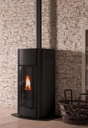 Palazzetti Julie 12 US Pro 2 Stufa ermetica A Pellet ecofire ad aria Con Rivestimento in metallo Nero