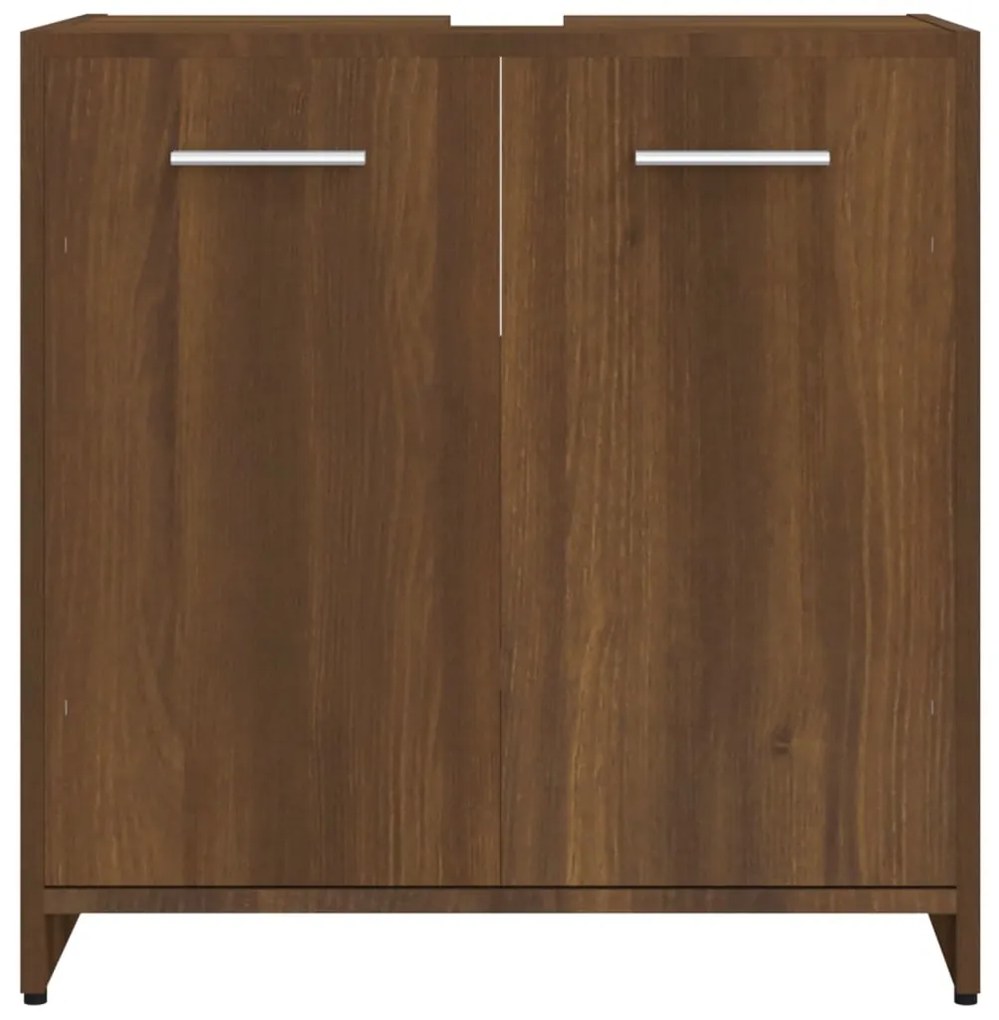 Armadietto bagno rovere marrone 60x33x60cm legno ingegnerizzato