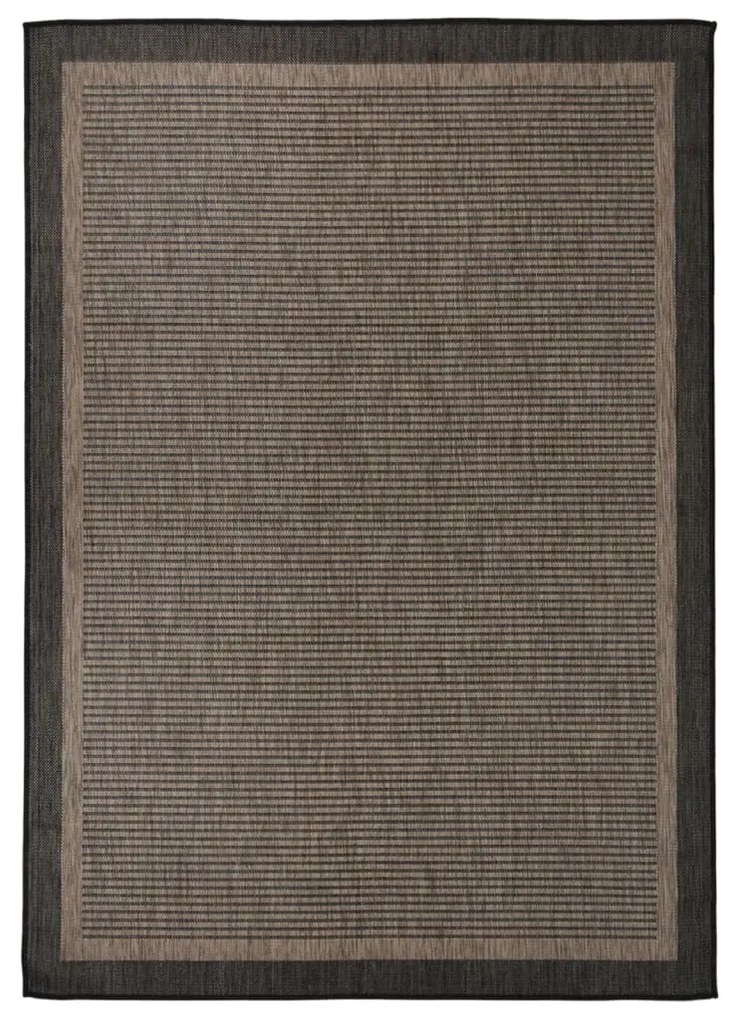 Tappeto Da Esterni A Tessitura Piatta 140x200 Cm Marrone Scuro /