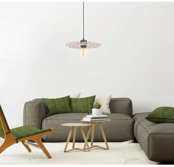 Lampadario a sospensione con filo FALCO 1xE27/60W/230V diametro 30 cm beige