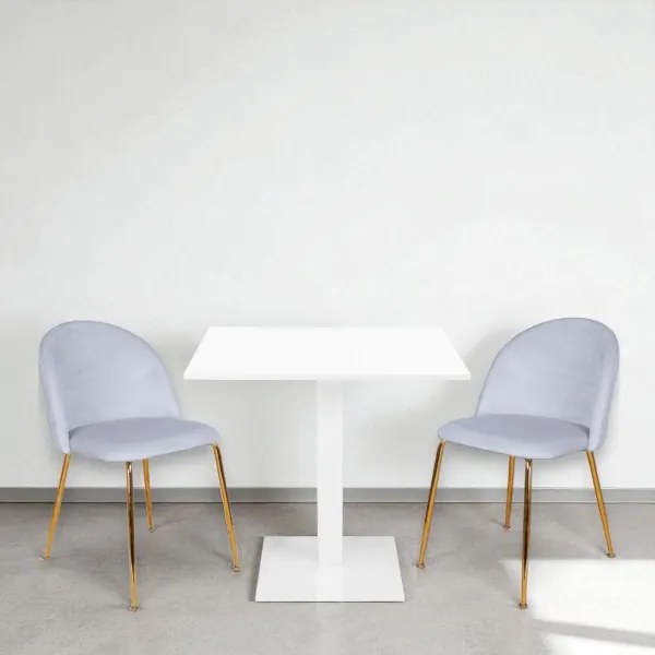 Tavolo bar ristorante 80x80 cm base bianca piano laminato Bianco frassino H 75