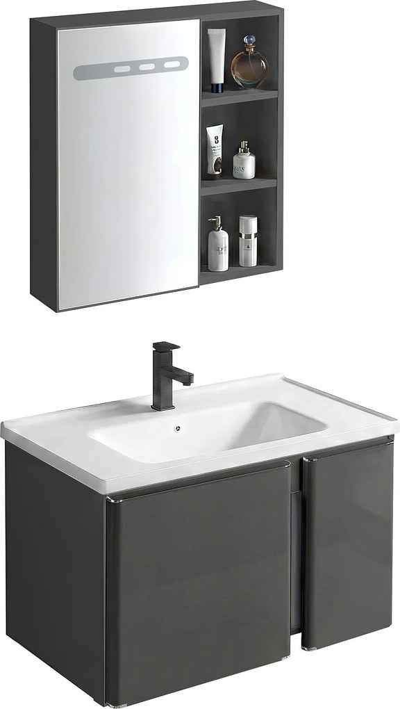 Set di mobili da bagno con lavabo Tula 60cm Grey